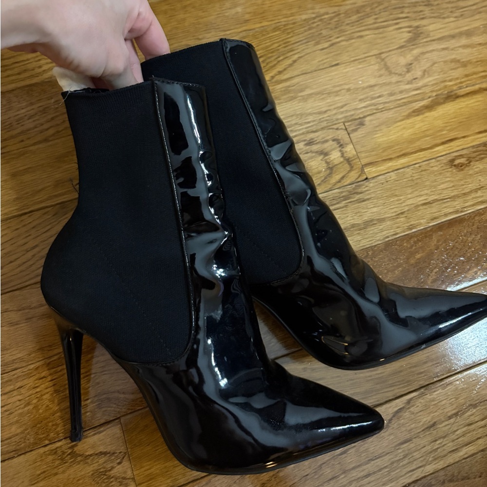Steve Madden patent leather ankle boots